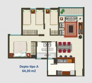 Tipo A 64,20 m2