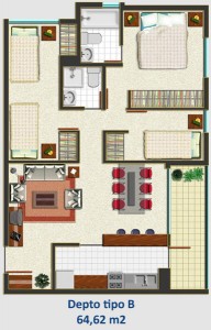 Tipo C 64,62 m2